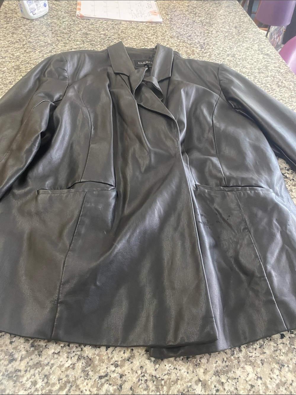 Eloquii Black Faux Leather Blazer